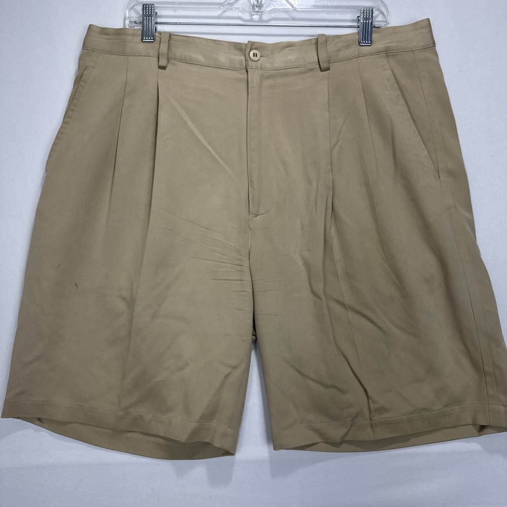 Bobby Chan Silk Blend Shorts Mens Sz‎ 38 Brown 9' inseam Comfy preppy Shorts